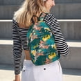 thumbnail image 6 of Honeii Hawaiian Style Print Canvas College Laptop Backpack, Durable Rucksack Travel Notebook Bag School Backpack Book Bag for Men Women-Small, 6 of 7