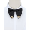 thumbnail image 4 of Men's Ribbon Leaf Pendant Pre-tied Bow Ties Necktie  Collar Fashion for School Uniform Wedding One Size Black, 4 of 5