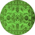 thumbnail image 1 of Ahgly Company Machine Washable Indoor Round Oriental Green Industrial Area Rugs, 8' Round, 1 of 4
