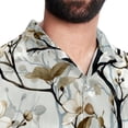 thumbnail image 5 of Tree Men's Short Sleeve Button Down Poplin Hawaiian Shirt for Summer Beach, Casual Printed Unisex Style, 5 of 6