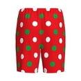 thumbnail image 2 of Haiem White and Green Polka Dot Men's Pajama Short with Soft Woven Cotton Elastic Waistband Sleep Short-Medium, 2 of 9