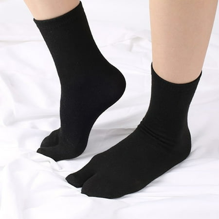 

Ameiqe Flip Flop Tabi Socks Split Toe Geta Ankle Length Elastic Stockings Free Size Casual Sandal Two Toe Foot Wearing(Black)