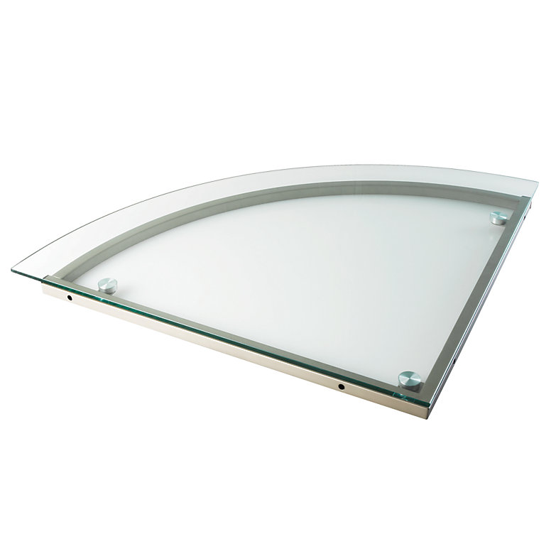 Realspace Merido Glass Corner Desk Connector, Silver