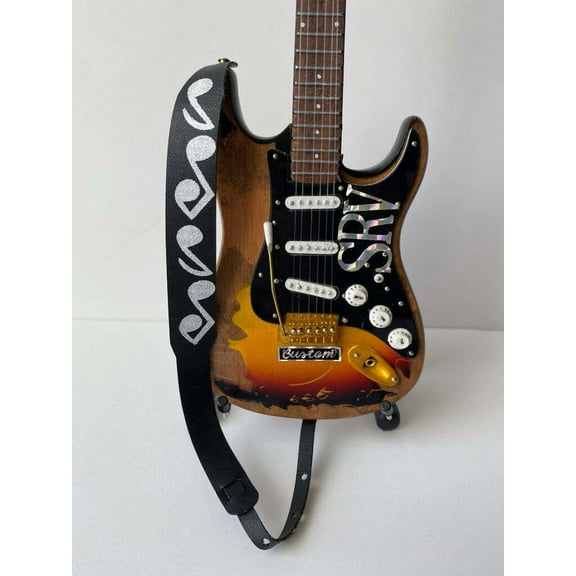 Axe Heaven Stevie Ray Vaughan SRV Musical Note Black Mini Guitar Strap Replica GS-007