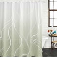 thumbnail image 3 of Sage Green Geometric Waterproof Fabric Shower Curtain,Modern White Stripe Distortion Art Waterproof Fabric Shower Curtain for Bathroom Curtains Bathtubs Shower Curtains with 12 Hooks Small 36x72in, 3 of 8