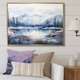 thumbnail image 2 of Designart "Summit Serenity Blue and White Japan Mountains" Oversized Landscapes Framed Wall Art - Traditional Blue Japan Living Room Framed Canvas Art, 2 of 7