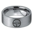 thumbnail image 2 of Tungsten Hunting Aiming Scope Band Ring 8mm Men Women Comfort Fit Gray Flat Cut Brushed Polished, 2 of 4