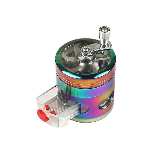 Trituradora de especias con tapa transparente de 4 capas con manivela manual, polinizador con cajón, a s202412246418