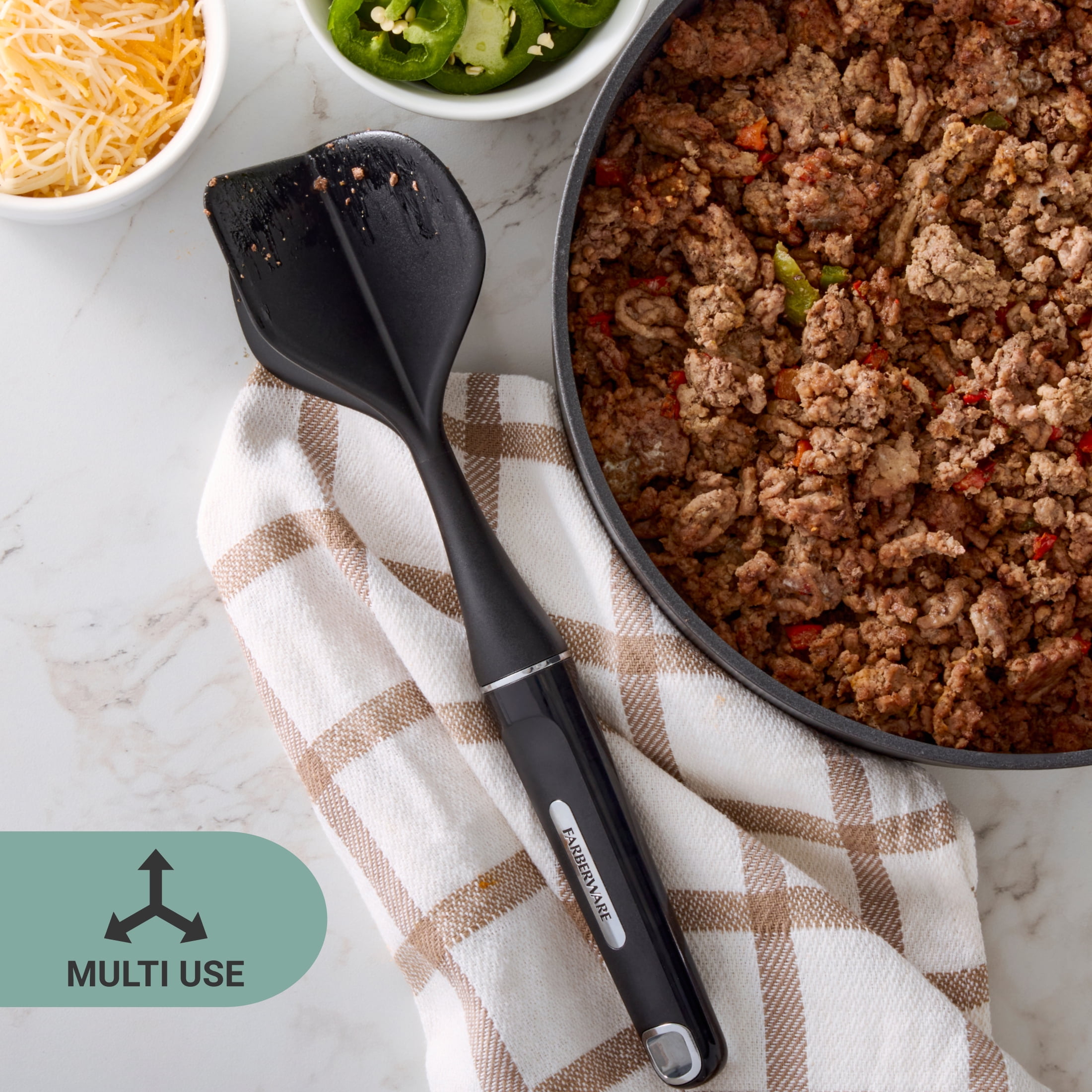 Farberware Professional Nylon Ground Meat Chopper/Masher Black with Plastic Handle