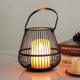 thumbnail image 4 of Metal Iron Candle Decoration Lantern Holder Stand Cage Candlestick, 4 of 8
