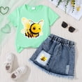 thumbnail image 2 of JUMEYU Girls 2 Piece Skirt Set 2Pcs Girls Dance Set Crop Tops with Pleated Skirt Kids Short Sleeve Shiny Outfits Size 6 (Green,6 Years), 2 of 4
