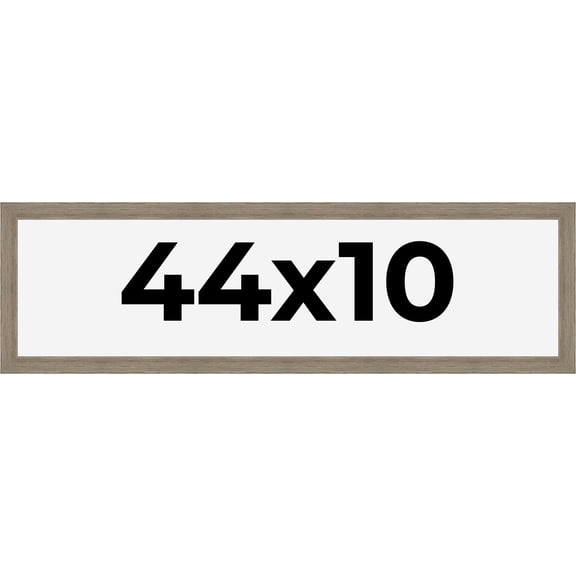 44x10 Frame Gray Barnwood Rustic Solid Wood Picture Frame | 1.5 Inch Moulding Width | Includes UV