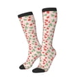 thumbnail image 2 of Bingfone Compression Socks for Women and Men Long Socks for Running Athletic Cycling Nurse-Strawberry And Flowers, 2 of 8