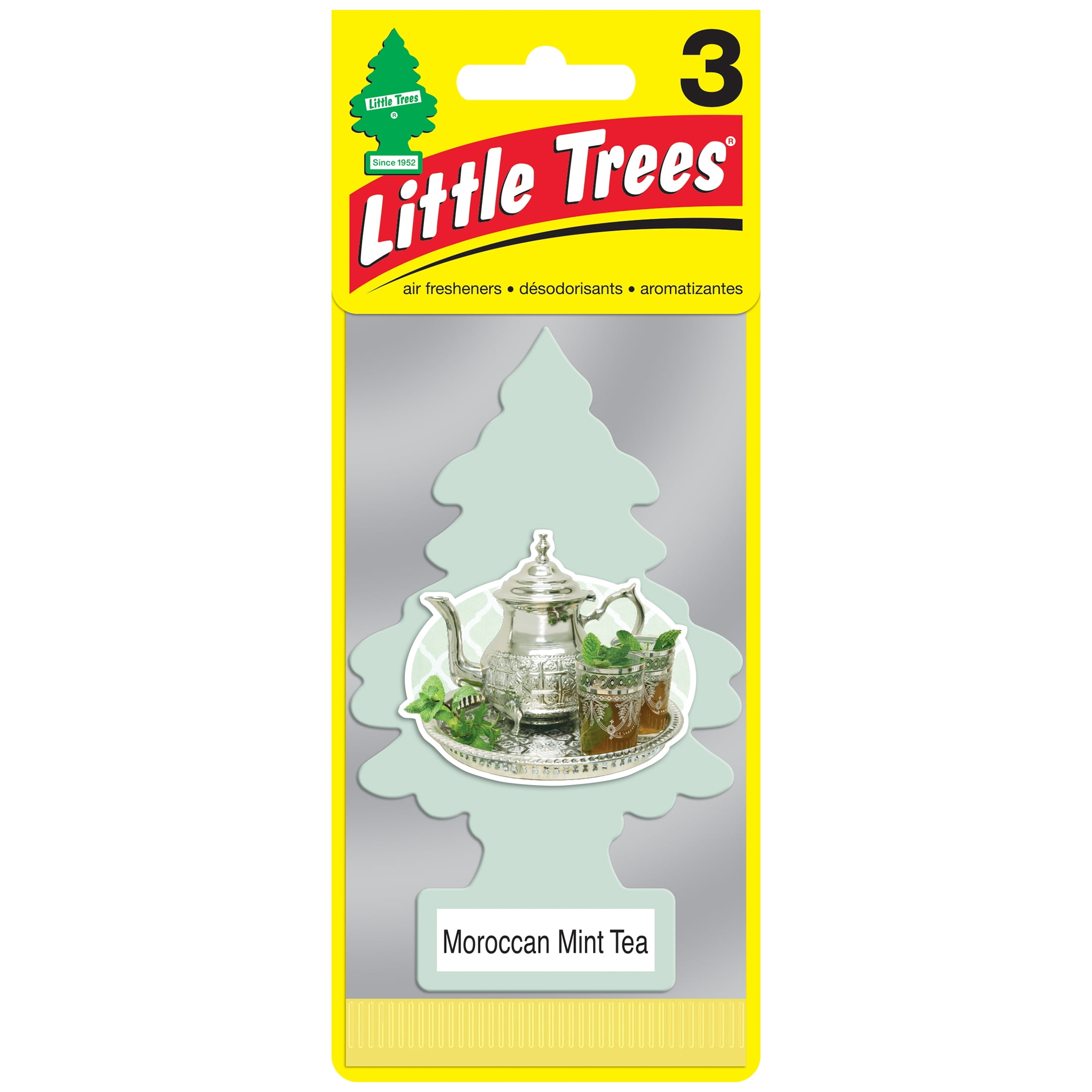 LITTLE TREES Air Freshener Moroccan Mint Tea Fragrance, 3 Pack