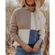 thumbnail image 2 of Mujer Color Block Cuello Alto Cuello Alto Manga Larga Dobladillo Suelto Punto Mujer Suéter De Cuello Alto Para El Trabajo Diario Fiesta Azul XL, 2 of 8