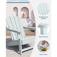 thumbnail image 3 of Modern HDPE Plastic Adirondack Chair - Oversize 380LB Poly Lumber Weather Resistant Firepit Chair - Outdoor Patio Chairs with Wooden Textured for Garden,Pool, Porch - Light Blue, 3 of 7