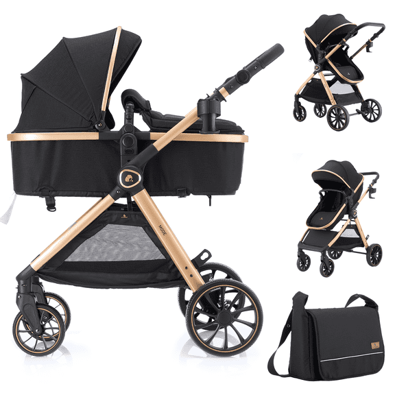 2 in 1 Baby Stroller, Convertible Bassinet Pushchair for Infants and Newborns