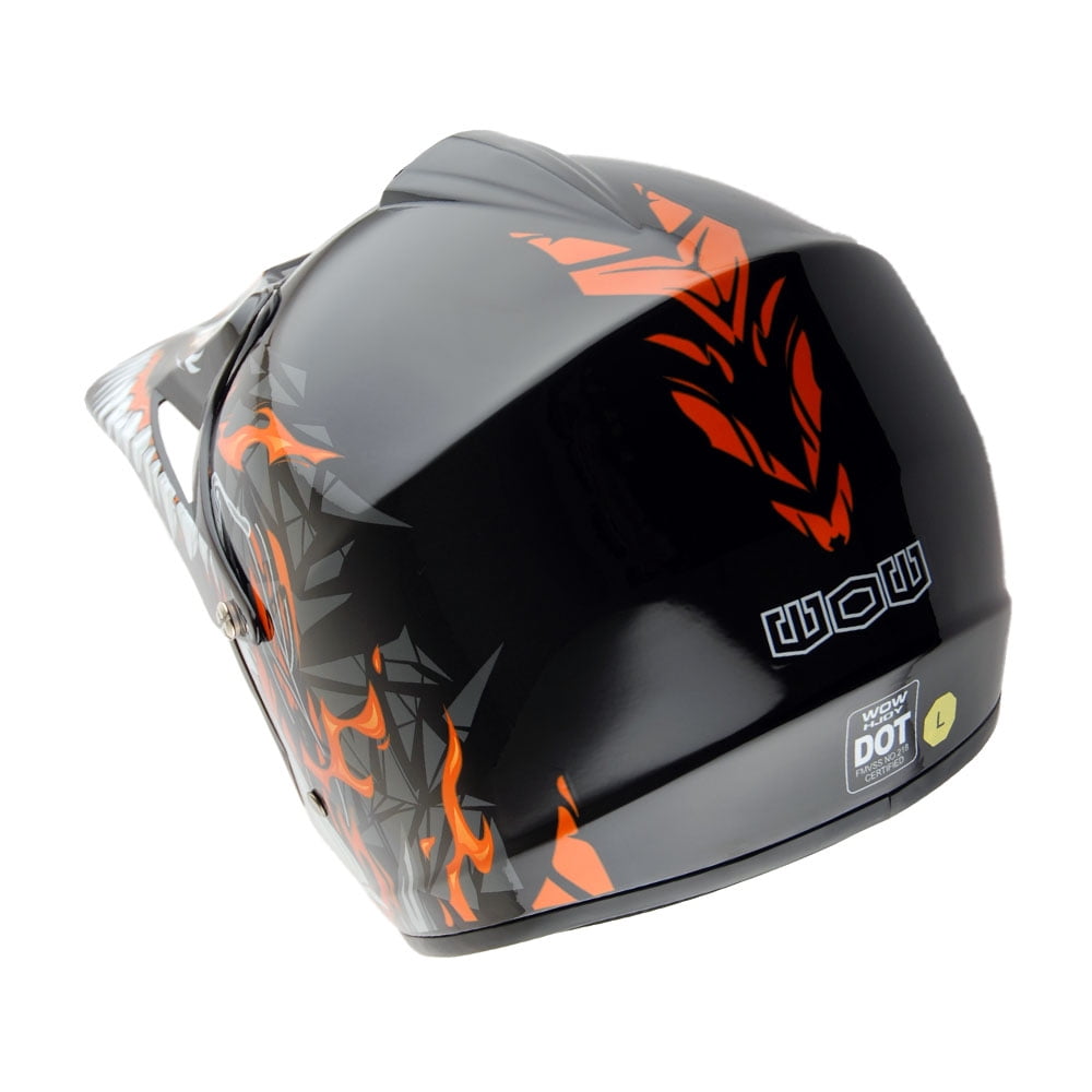 WOW Youth Kids Motocross BMX MX ATV Dirt Bike Helmet HJOY Dino Orange