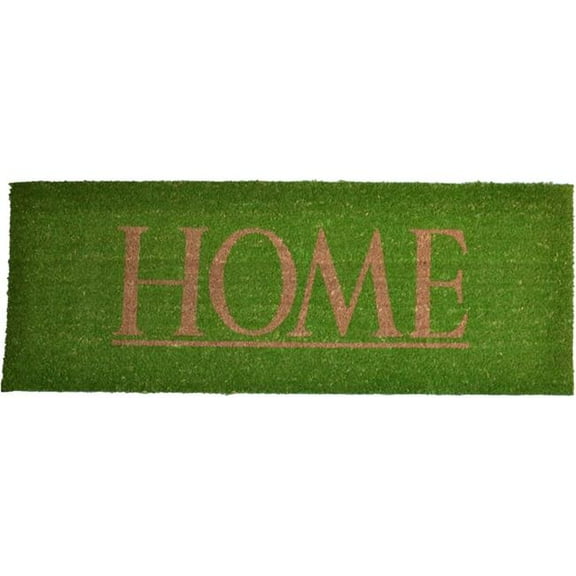HomeRoots 555518 18 x 48 in. Green Coir Home Outdoor Door Mat