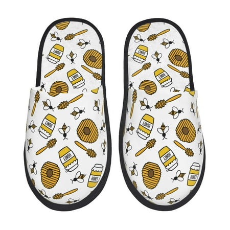 Balery Honey Slient Indoor Furry Fleece Comfort House Shoes Soft Non-Slip Home Shoes Cotton slippers House Slippers-- Large