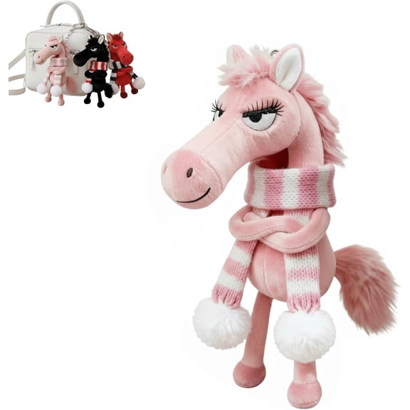 2026 Year of the Horse Plush Bag Charm, Lucky Horse Mascot Keychain, Soft Horse Ornament for Backpack, Purse & New Year Gifts