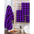 thumbnail image 2 of Black Purple Plaid Kitchen Dish Towels for Drying Dishes Set of 2, Farmhouse Simple Buffalo Checked Waffle Weave Microfiber Hand Tea Bathroom Towels Quick Dry & Absorbent Towel 15.7x23.6, 2 of 7