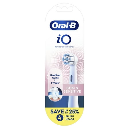 Oral-B - iO Series Gum & Sensitive Replacement Brush Head for iO Series Electric Toothbrush (4 count) - White