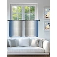 thumbnail image 4 of Sheer Curtains 45 Inch Length 2 Panels Set for Kitchen, Blue Grey Semi Sheer Curtains for Windows, Gray Farmhouse Modern Rustic Voile Window Treatments Rod Pocket Curtain, 4 of 7