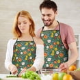 thumbnail image 5 of Pioneer Flower Floral Print Pattern Cotton Linen Apron with Pockets, Waterproof Adjustable, 33x27 Inch for Kitchen, Gardening, BBQ, Salon, 5 of 6