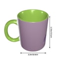 thumbnail image 3 of Purple Floral Coffee Mug Fun Custom Ceramic Mugs 11oz Green, 3 of 5