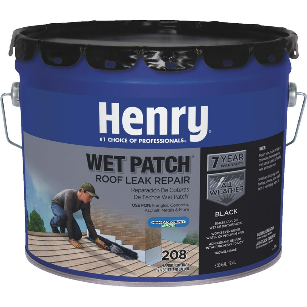 Henry Smooth Black Wet Patch Roof Cement 3.3 gal.