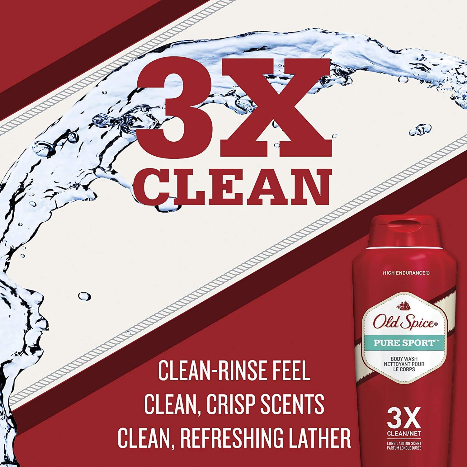 Old Spice High Endurance Hair & Body Wash 18 oz (Pack of 4)