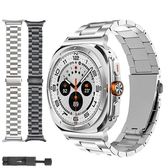 ASTRAEA Compatible with Samsung Galaxy Watch Ultra 47mm Bands for Men Women, Metal Stainless Steel Strap Replacement Bands, Silver