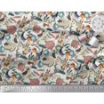 thumbnail image 2 of Soimoi Modal Satin Fabric Floral,Bird & Animal Cartoon Print Fabric by The Yard 42 Inch Wide, 2 of 3