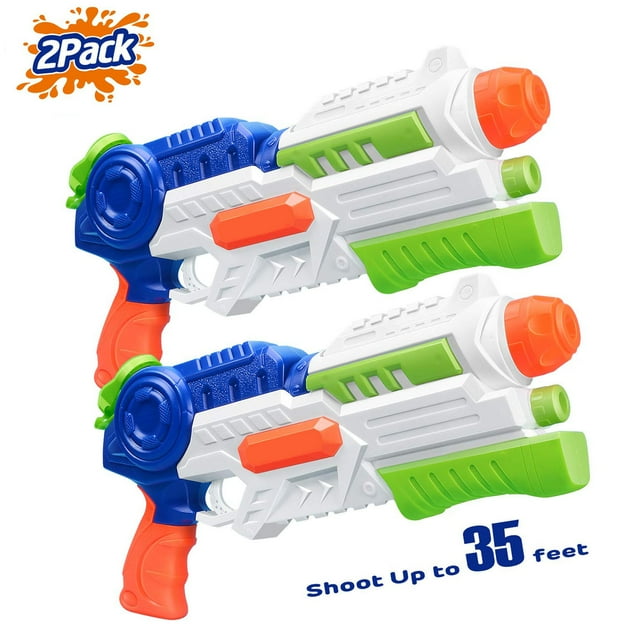 Pistola de agua, paquete de 2 pistolas de agua para niños y adultos, gatillo de alta capacidad y disparo rápido, juguete de verano para piscinas, fiestas, playa, arena y batallas acuáticas.