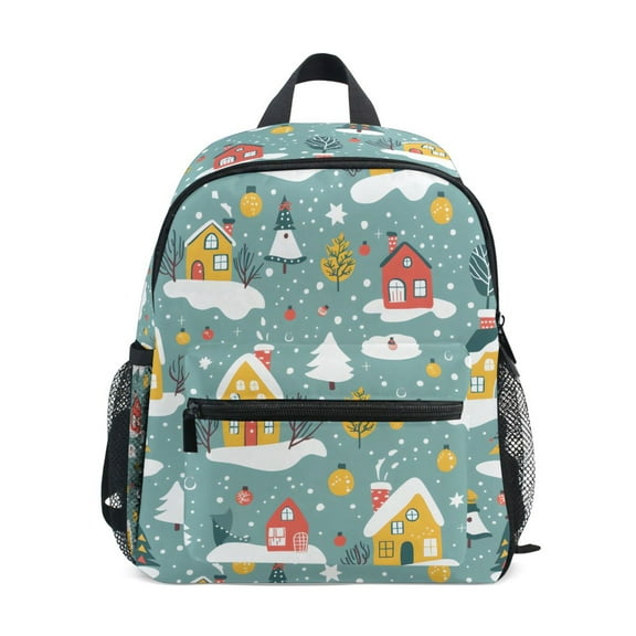 ALAZA Christmas House with Snowflakes School Backpack Small Bookbag Mini Bags