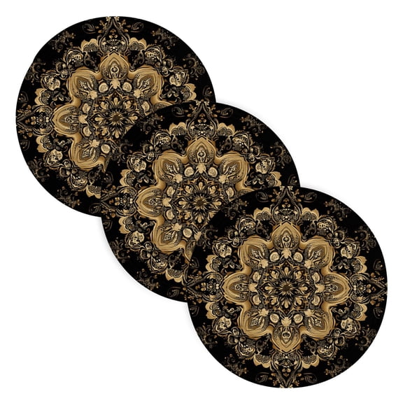 BZSMCE Mats for Pots,Pans Place Gold Blossom Fashion Pattern Simple Style Pattern Pot Mats