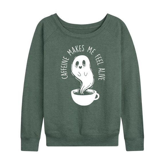 Instant Message - Caffeine Makes Me Feel Alive - Women's Lightweight French Terry Long Sleeve Shirt