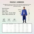 thumbnail image 7 of TiaoBug Men's Jedi Uniform Hooded Robe Tunic Cloak Outfit Halloween Cosplay Costume Tie String Cape Blue 3XL, 7 of 7