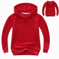 thumbnail image 2 of KPOPLK Teen Boys' Hoodie Sweatshirt with Pocket Long Sleeve Hooded Pullover Casual Plain Active Sweatshirt for Kids 2-14Y Red Size 2-3 Years, 2 of 5