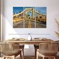 thumbnail image 3 of Elephant Stock The Roberto Clemente Bridge Wall Art - Horizontal Multi Panel Canvas - Living Room Wall Decor - Transportation Multi Panel - Blue And Orange Decor - 57" x 36", 3 of 8