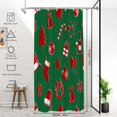 thumbnail image 6 of Decor Shower Curtain,Christmas On Green Polyester Shower Curtain for Shower Stall Bathroom Waterproof with 6 Hooks 36x72 Inch, 6 of 6