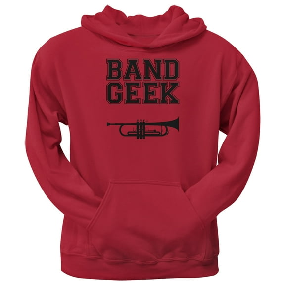 Band Geek Trumpet Red Adult Hoodie - Large