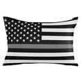 thumbnail image 2 of Thin Grey White Line Throw Pillow Covers, American Flag Star Soft Breathable Pillow Cases with Invisible Zipper for Sleeping, Standard Pillowcases for Couch Bed Sofa Chair 20x26 Inches, 2 of 6