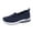Blue, variant on Women's Breathable Knit Slip on Orthopedic Backless Mesh Sneakers with Arch Support Lightweight Casual Mules Easy on Walking Shoes White Size 10