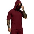 thumbnail image 3 of WAENQINLA Big and Tall Hooded Sun Shirts for Men Quick Dry Short Sleeve UV Protection Top for Fishing & Outdoor Activities S-3XL, 3 of 8