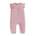 thumbnail image 2 of Sleeveless Solid Romper for Toddler Baby Girl Boy Cotton Fly Sleeve Jumpsuit, 2 of 6