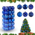 thumbnail image 1 of JM Juego de 36 bolas de Navidad surtidas con colgante irrompible para decoración colgante de árbol de Navidad para fiesta de boda (azul real, 4 cm) JM RV021031-00395SDJ, 1 of 5