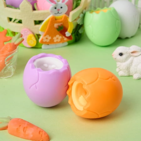 JOYFY 12 PCS EASTER EGGS STRESS BALLS, SQUISHY TOYS CUTE CHICKEN BUNNY PATTERNS, SQUEEZE BALL TOYS FOR EASTER EGG HUNT, EASTER BASKET STUFFERS FILLER, PARTY FAVORS, CLASSROOM PRIZE GIFTS
