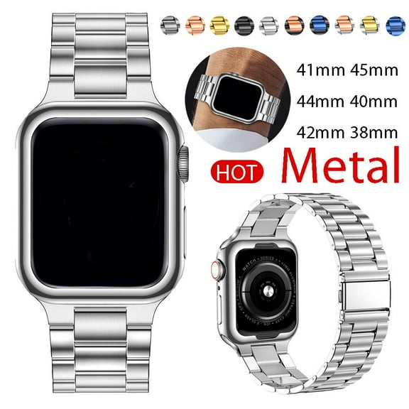 LEIXIUER Stainless Steel Metal band Compatible with Apple Watch Bands 45mm 41mm 44mm 40mm 42mm 38mm 49mm Adjustable Wristbands Replacement iwatch Series 9 8 7 se 6 5 4 3 2 1 ultra Strap